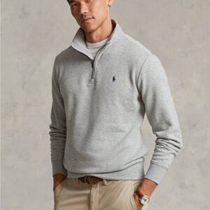 Polo Ralph Lauren Men's 1/4 Zip Sweater Gray Size XL 100% Cotton